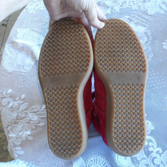 New Isabel Marant Raspberry Bobby Suede Leather Sneakers SIze 37 - Picture 12 of 15